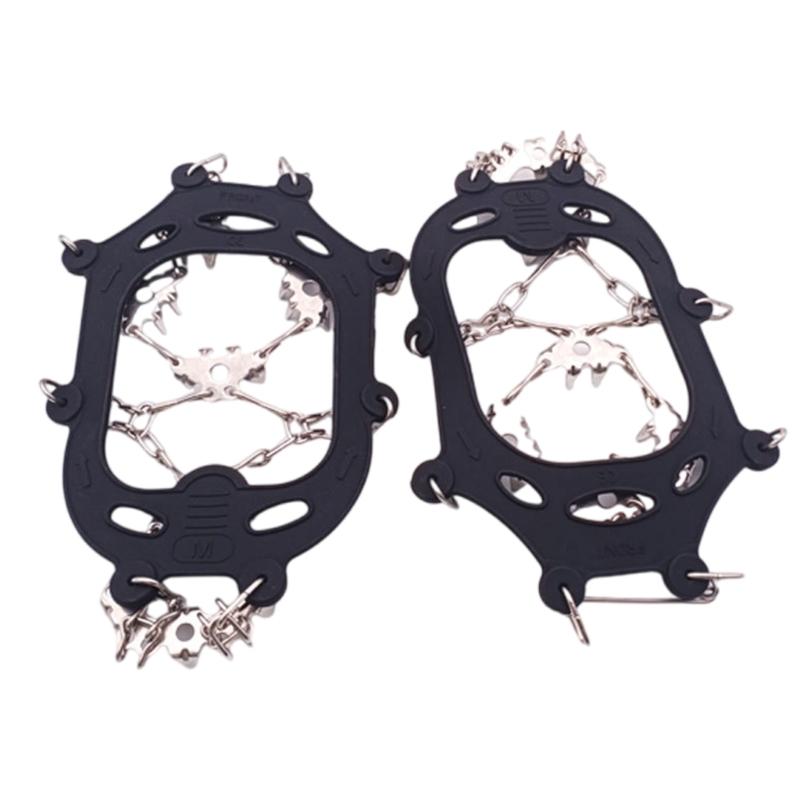 24 Spikes Crampons Ice Cleats Studs Antislip Snow Ice Grip Overshoe Footwear Traction Walk Traction for Climbing Skiing