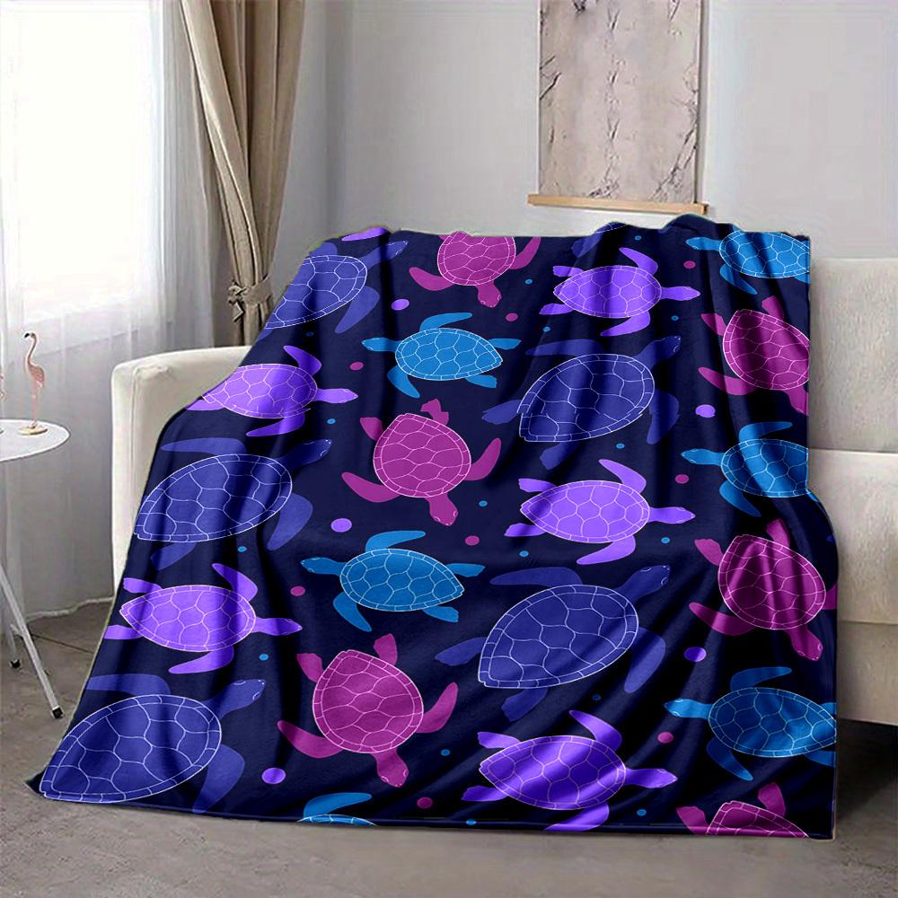 1pc Turtle Pattern Blanket Warm, Cozy, And Soft, Suitable for Sofas, Beds, Cars, And Office Use.Perfect for Camping And Travel, Making It a Great Gift