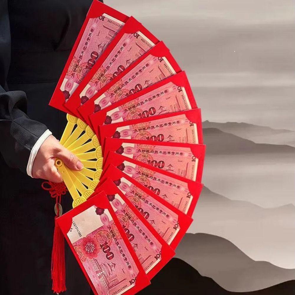 Expandable Fan Red Packet Multiple Card Slots Red Envelopes  for Wedding Party New Year
