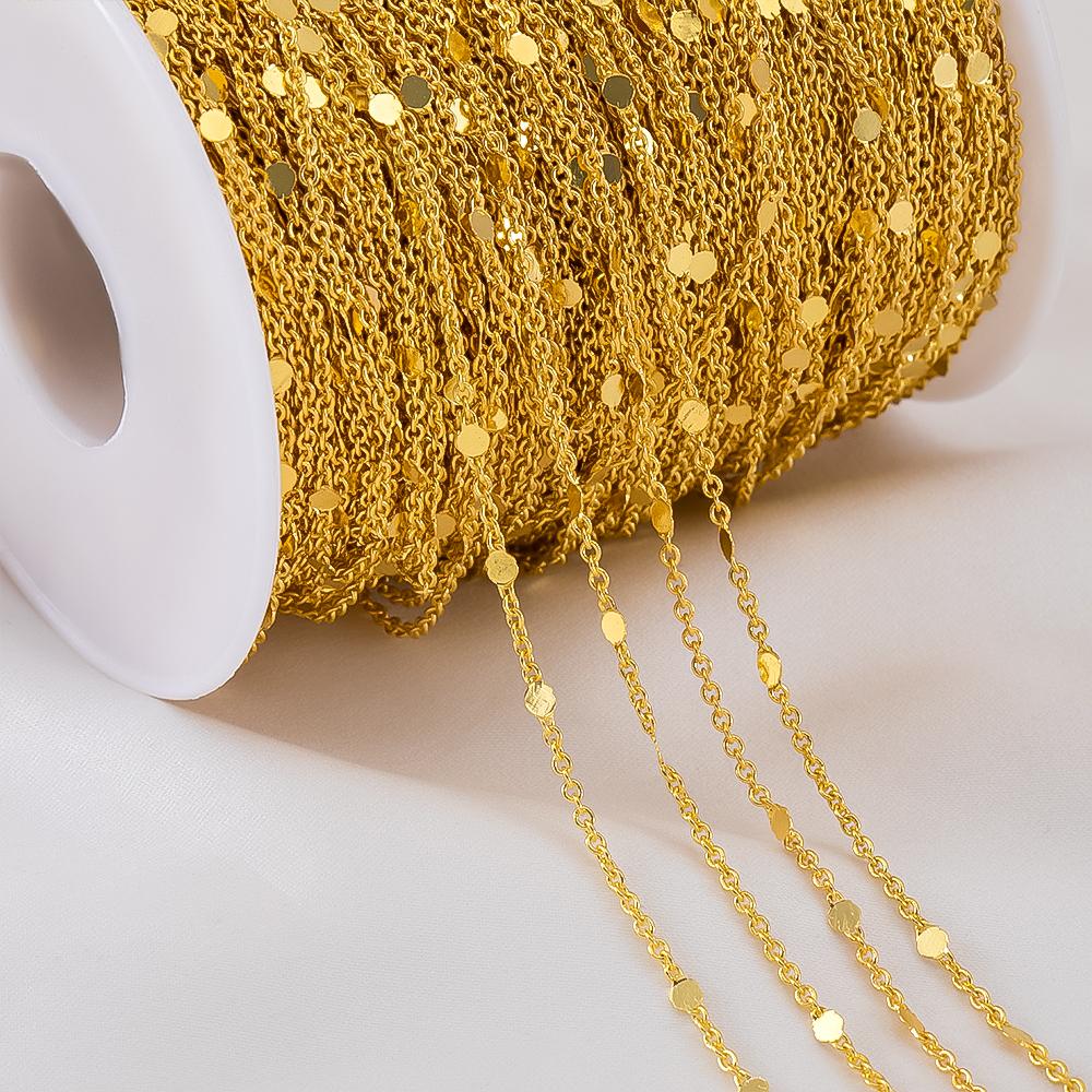 1Meter Copper Basic Chain Gold Plated Cable Curb Link Chains for Necklace Bracelet Handmade Jewelry Making DIY Supply Wholesale
