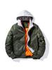 Giacca con Cappuccio in Velluto Spesso da Uomo – Autunno/Inverno, Workwear, Calda, Cotone, Stile Tuta da Volo, Design Finto Due Pezzi.