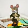 1pcs Handmade Felt Mouse Ornament with Glasses Newspaper DIY Christmas Tree Decor and Year-Round Home Accent Felt Craft