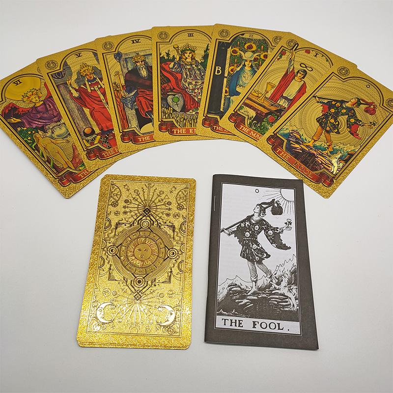 New Plastic Rider Waite Tarot Hot Stamping Gold Foil Tarot Exquisite Board Game Divination Cards For Collection