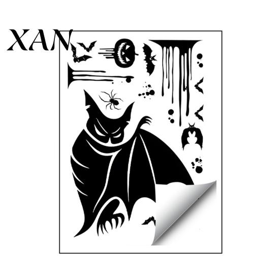 Removable Glass Clings Halloween Static Sticker, with Witch/Ghost/Castle/Bat Horror Silhouette Patterns, Durable PVC Ghostly Ornaments Wall