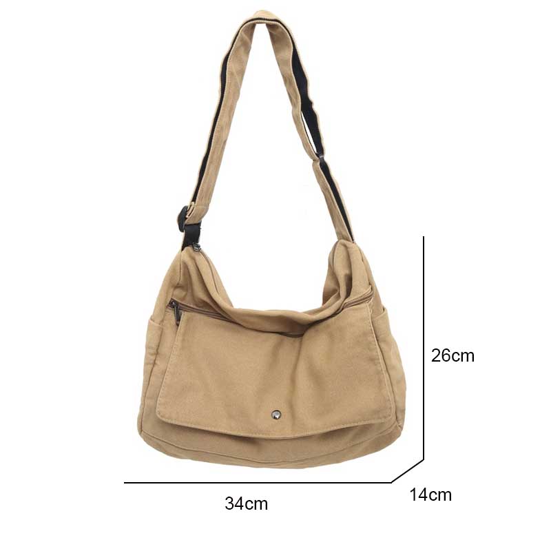4-Color Large Capacity Canvas Crossbody Hobo Bag Durable Adjustable Trendy Sling Shoulder Bags Women Handbag Bolso Mujer