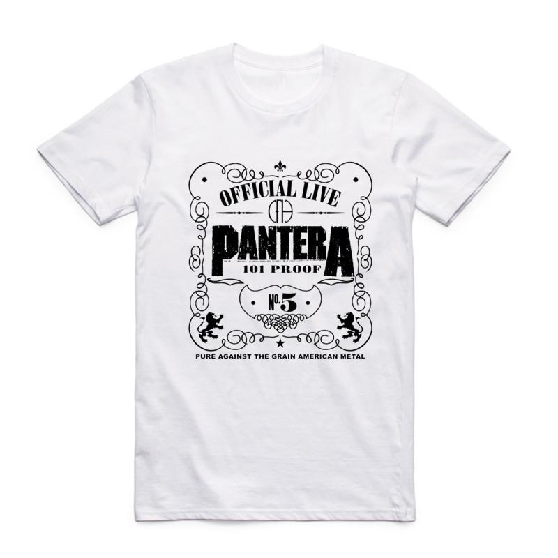 

2019 Fashion Men Print Pantera Logo T-shirt Short Sleeve O-Neck Summer Power Heavy Metal Rock Hipster Cool Top Tee White T Shirt 4XL