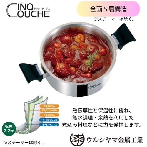 Urushiyama Metal Industry Steamer, 20cm, Heat Conductivity and Heat Retention for Delicious Cooking, Stainless Steel, Gas and Induction Compatible, Ma