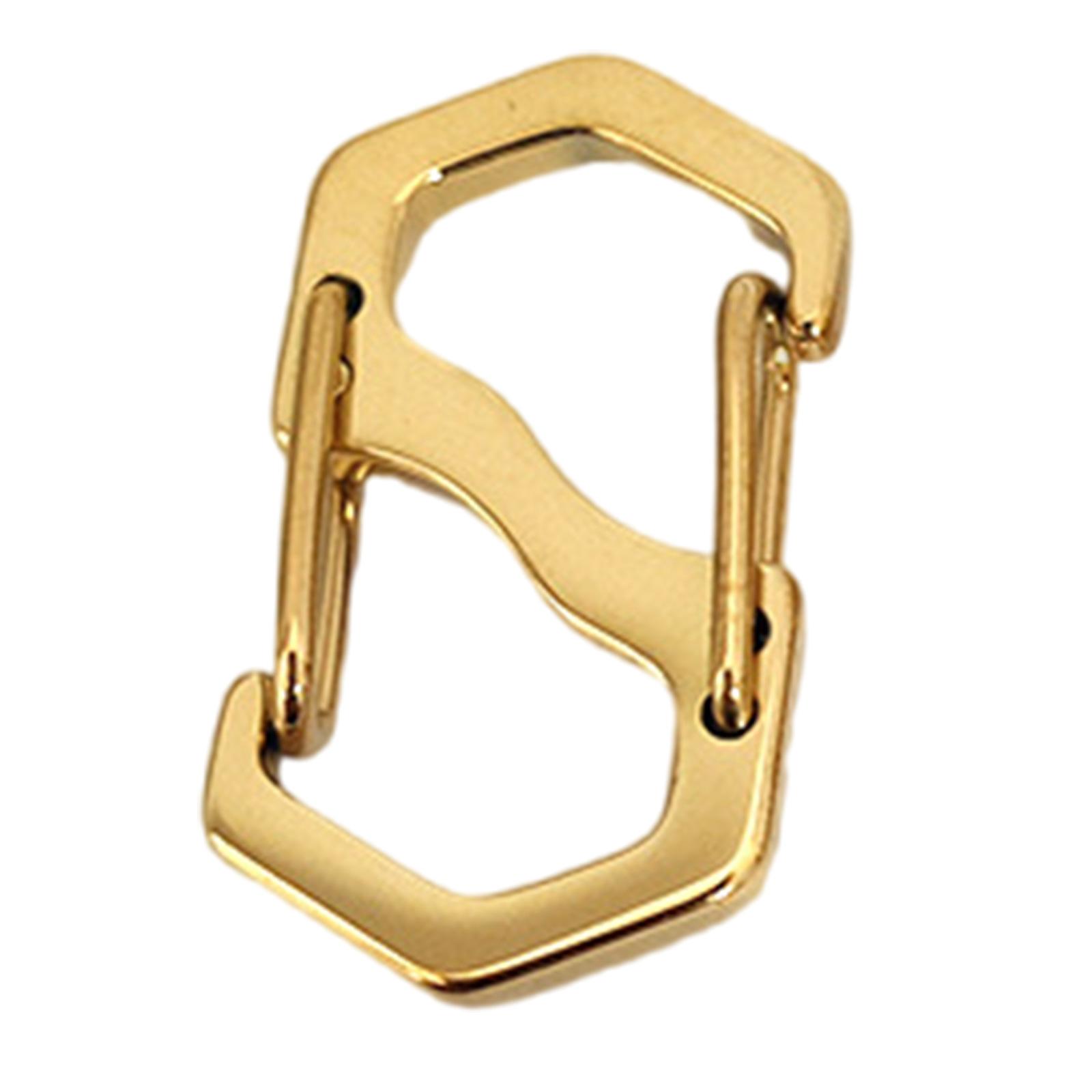 

Stainless S Type Carabiner Keychain Clip Spring Snap Key Hook Clip Buckle Belt Key Holder Keychain Carabiner with Lock A золотий