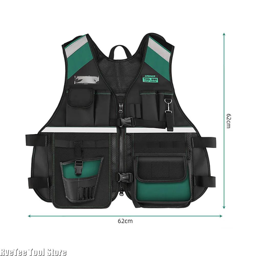 Greener Vest Toolbag Electrician Carpenter's Special Tool Pouch with Adjustable Shoulder Straps Maintenance Work Tools Packaging