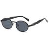 New oval metal retro sunglasses for women, high-end brand no-makeup street style European and American sun-protective sunglasses