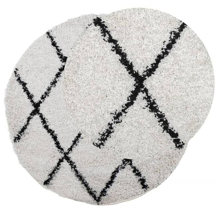 VidaXL Tapis Shaggy à Poils Longs, Moquette de Sol, Tapis de Zone, Carpette de Salon Salle de Séjour Chambre, Moderne, Crème 375375