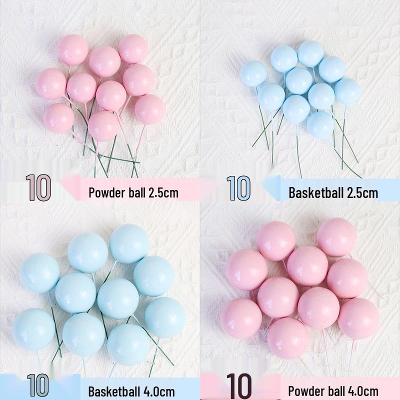 Gold and Silver Cake Decoration Balls Set - 10-Piece Birthday Topper Accessories