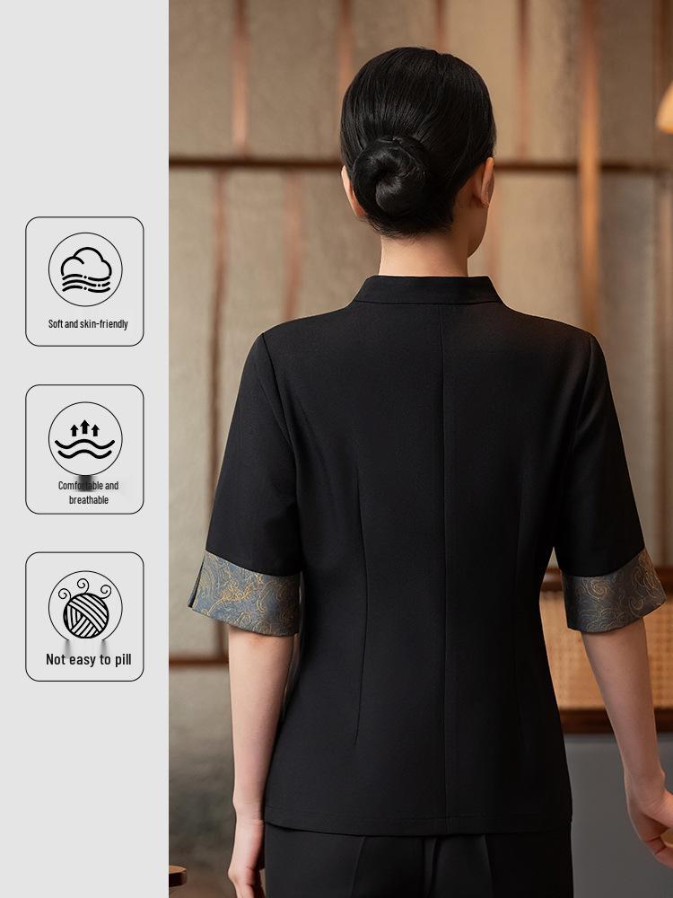 Damen-Kurzarm-Kellneruniform für chinesisches Restaurant und Teehaus