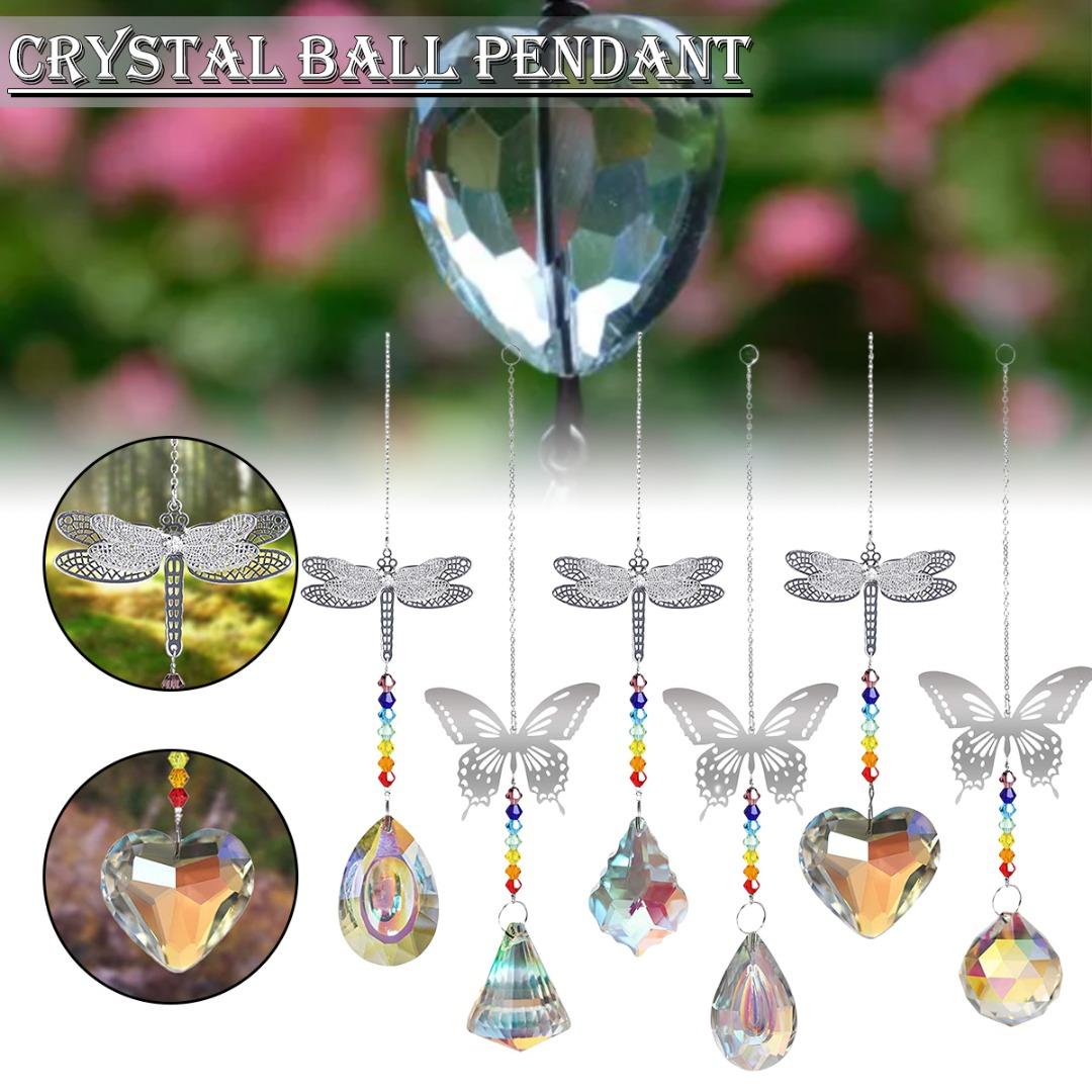 

Idl 6 шт., хрустальная призма, ловцы солнца, стрекоза, бабочка, подвесной кулон «Ловец солнца»