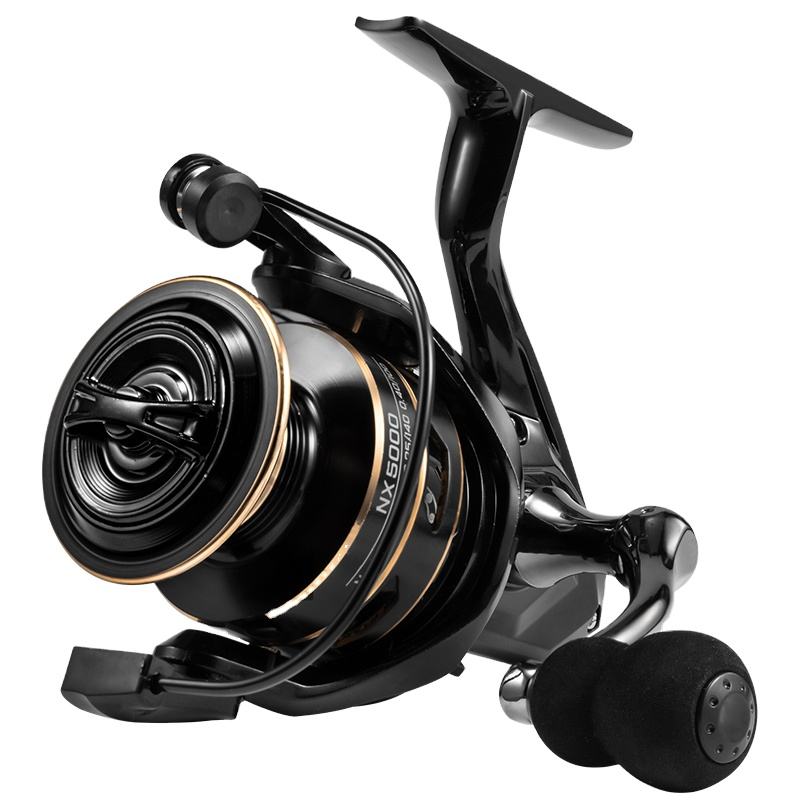 KEKAXI NX1000-7000 Long Cast Deep Sea Metal Spool Carp Saltwater Spinning Fishing Reels NX1000 чёрный