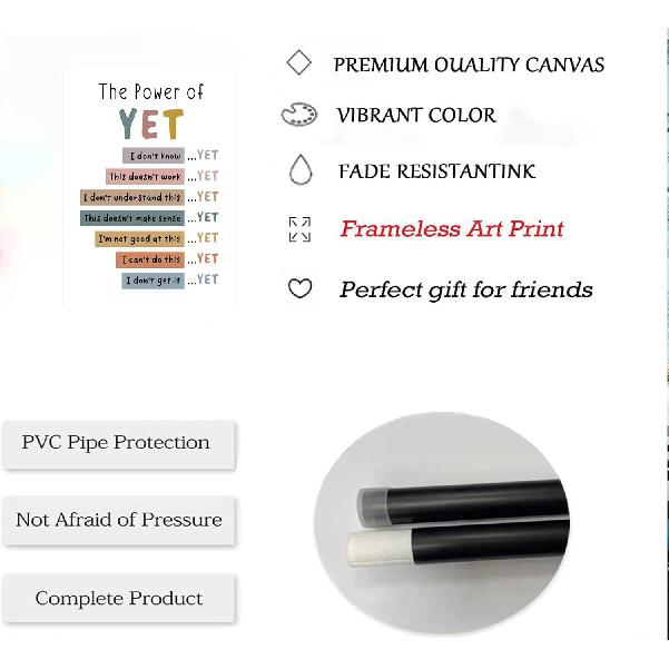 6Pcs Educational Growth Mindset Wall Art Kids Mental Health Therapy Canvas Paintings Positive Affirmations Wall Decor Boho Motivational Quotes