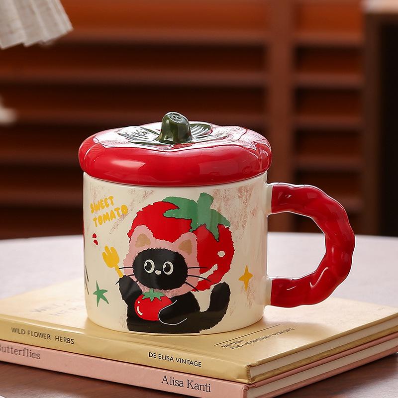 Souvenir Cartoon Cat and Animal Cute High Perfect Large Capacity Ceramic Cup Simple Set Mug Festive Cup