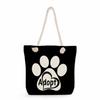 Multifunctional Dog Paws Printed Thick Rope Shoulder Beach Bag Casual Large Capacity Handbag 7601