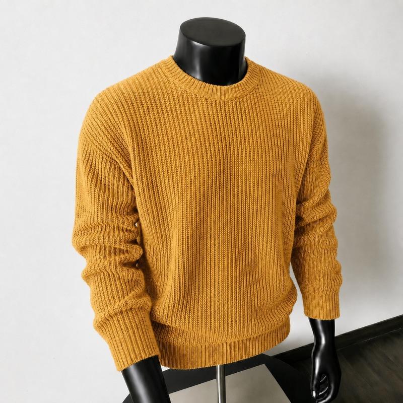 Maglione da uomo vintage casual a vestibilità larga con scollo rotondo in maglia