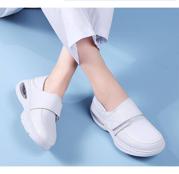 Women's Black Air Cushion Non-Slip Summer Nurse Shoes - Comfortable, Breathable, Soft, Thick Sole for Casual Medical Work