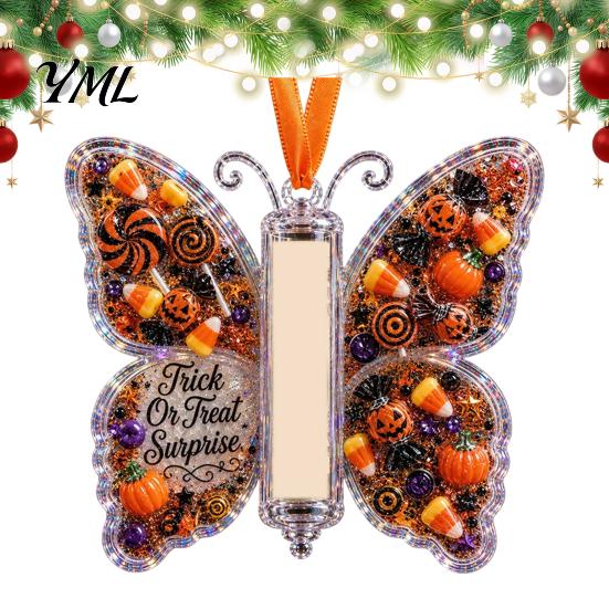 Graduation Money Gift Box Acrylic Butterfly Cash Ornament, Christmas Halloween Holder with Clear Rolled Bill Storage Container Compartment,