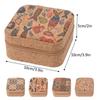 Vintage Kork Smyckesorganisatör Box Bohemia Bärbar Örhängen Förvaringsbox Blommor Retro Halsband Förvaringsfodral Display Resa