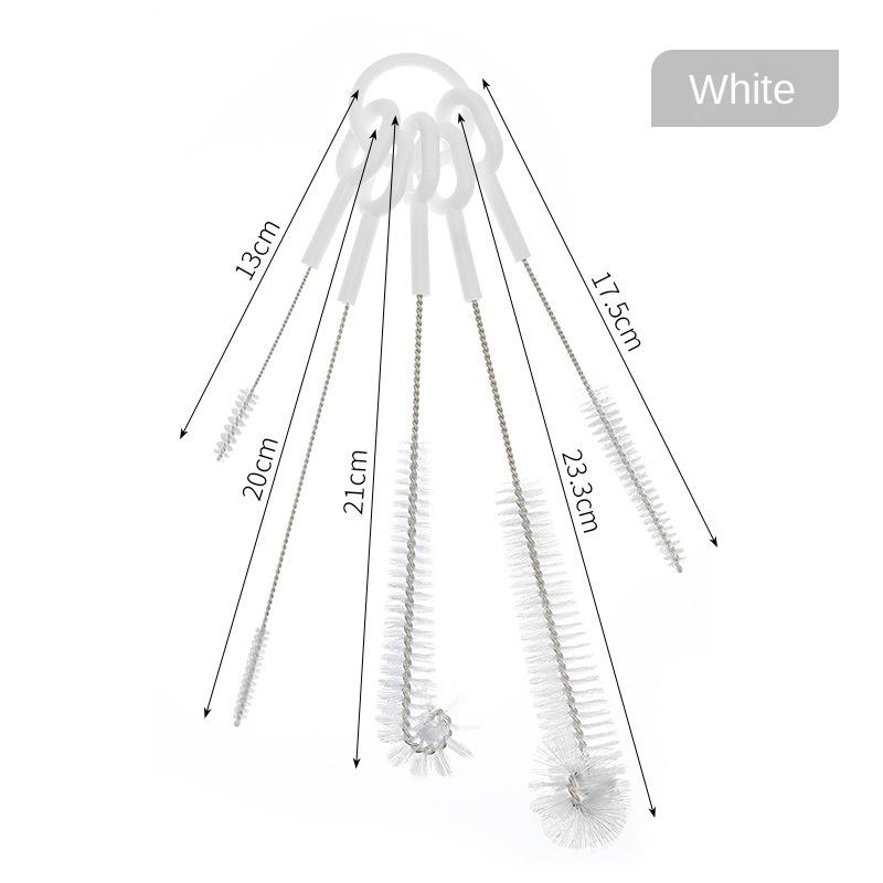 3778 5-Piece Set Of Suction Pipe Brush Cup Scrubbing Cup Artifact Small Brush Cleaning Brush Gap Teapot Mouth Milk Bottle Brush