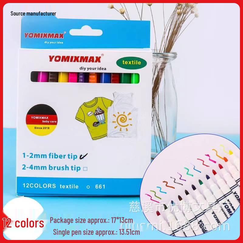 In-Stock February Event: 12 Non-Washable Fabric Pens for Painting Canvas and Non-Woven Bags 661