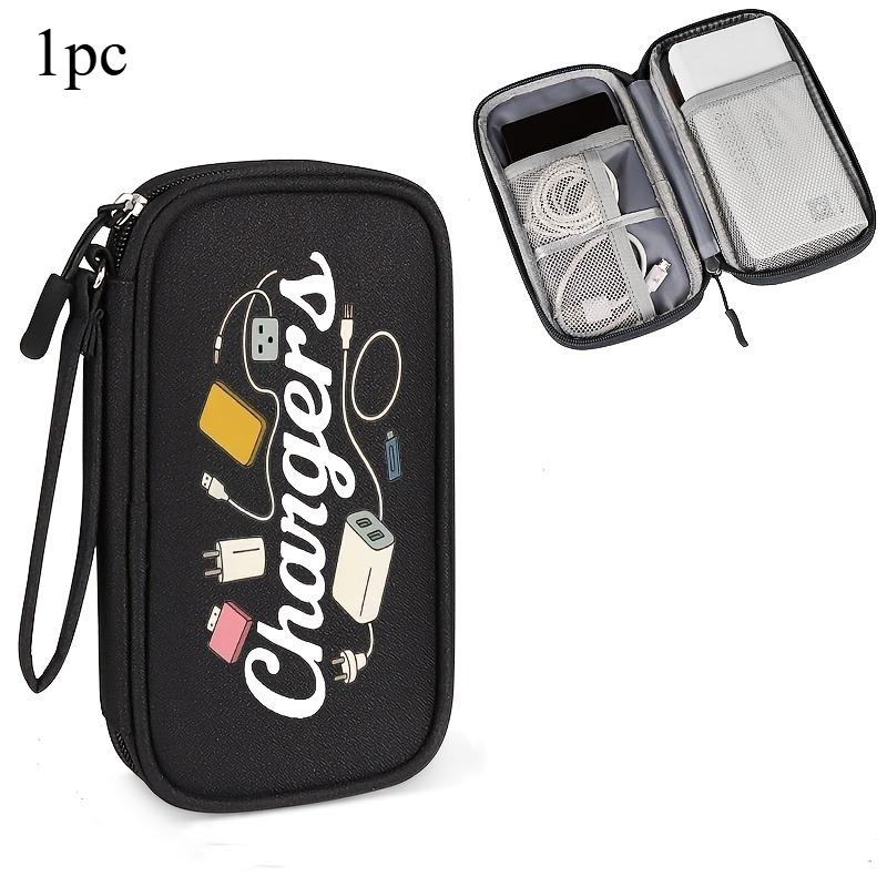 Cute Printed Chargers Organizer Bag Portable Travel Pouch for Cables Chargers Earphones Power Bank Storage