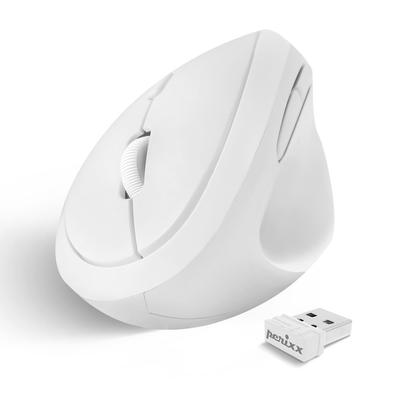 Perixx Ratón Ergonómico Inalámbrico Compacto Diseño Silencioso Goma Blanca Ergonomía PERIMICE-719W [Garantía Oficial]