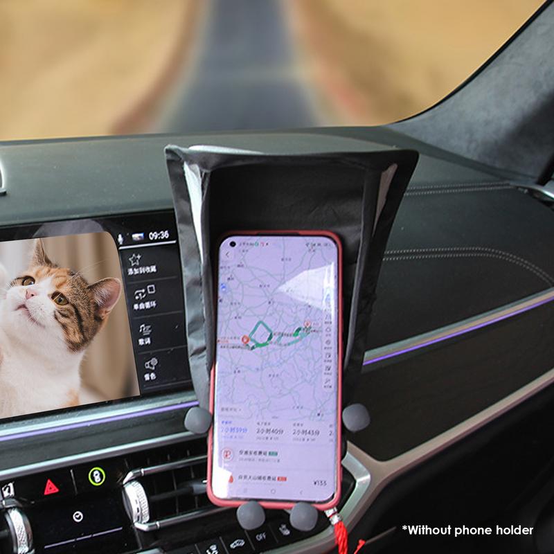 Cell Phone Sun Visor Glare Blocking Phone Stand Sun Shade Car Phone Heat Isolation Umbrella Auto Interior Accessories