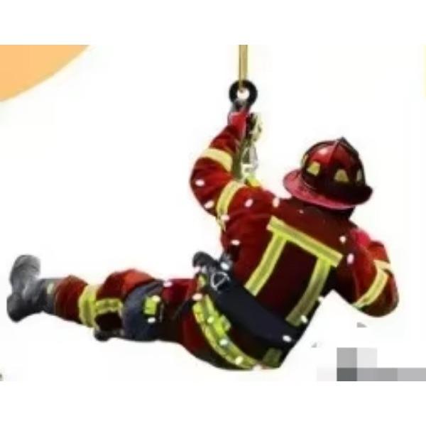 Christmas Firefighter Pendant Creative Fire Peripheral Car Jewelry Pendant Car Decorative Accessories Interior Decor Adorns