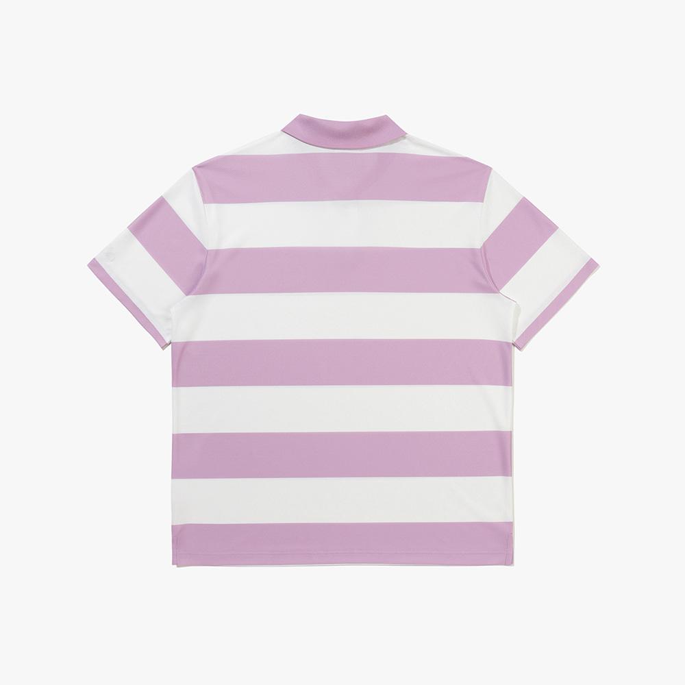 diadora Coat Striped Collared Short Sleeve T-Shirt Violet