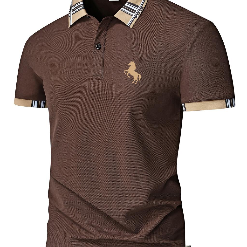  Casual Business Men'S Print Polo Shirt with Short Sleeves New Summer Fashion