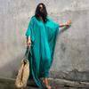 Cotton Solid Color Blouse Seaside Vacation Dress Loose Blouse Bikini Swimsuit Long Skirt Outside Women