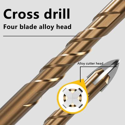Cross Hexagon Tile Glass Cement Metal Ceramic Wood Plastic Hole Saw Triangle Alloy Drill Bit Size 3mm 4mm 5mm 6mm 8mm 10mm 12mm
