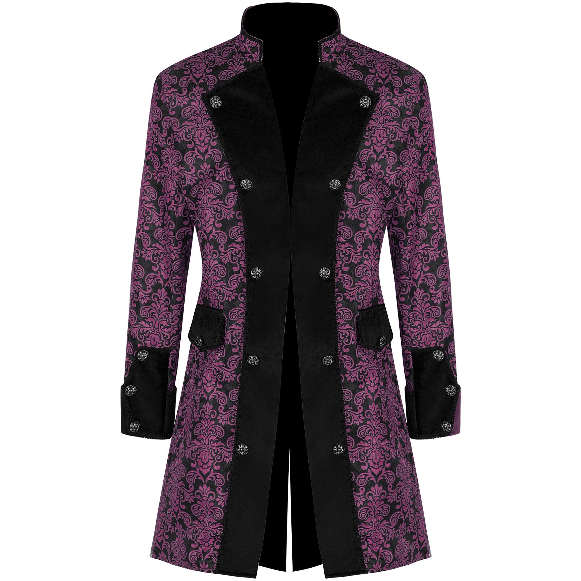 Europäische & Amerikanische Steampunk Retro Stehkragenmäntel für Herren & Damen XL black