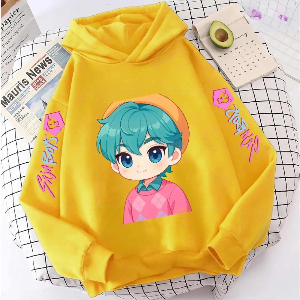 Autumn KPop Demon Hunters Cool Print Children's Hoodies Girls Fashion Oversized Streetwear Casual Boys Hooded Sweatshirt