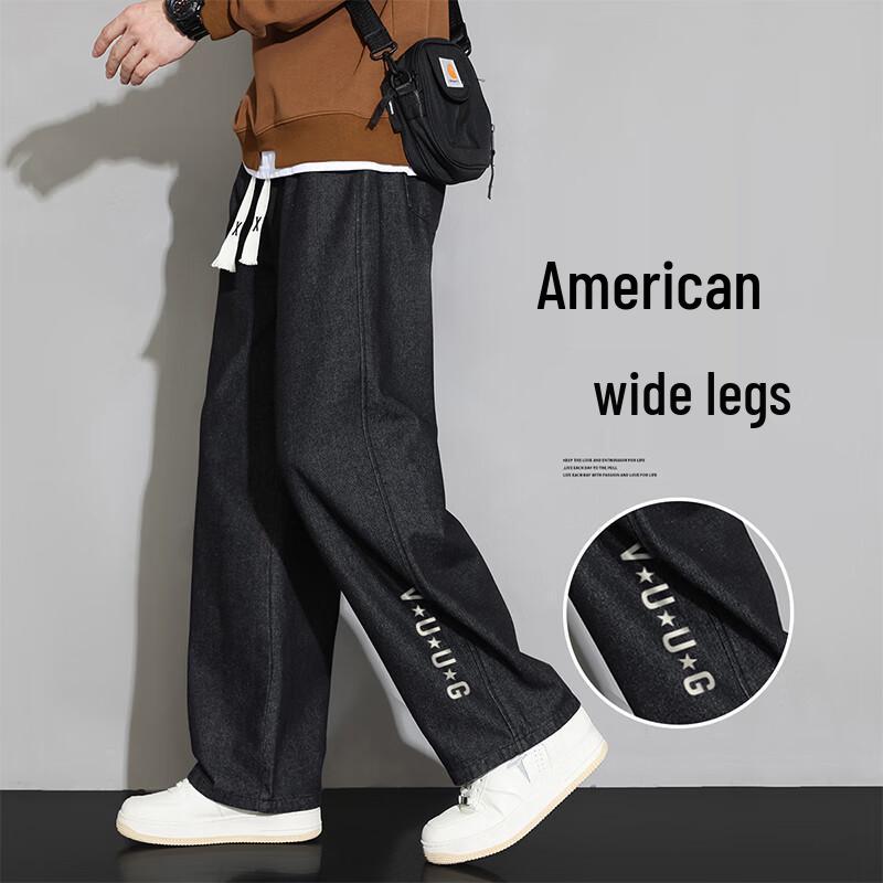 VUUG Men's American Retro Straight-Leg Denim Jeans