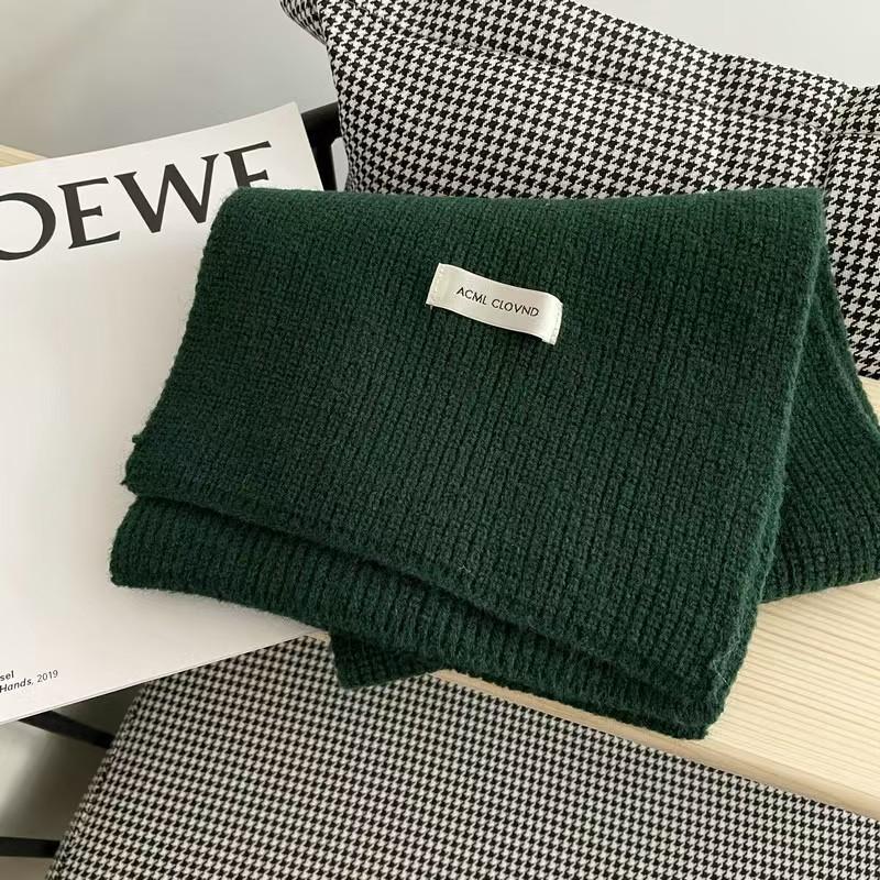 Solid Color Scarf Knitted Scarf for Women Korean Winter New Couple's Men's and Women's Style