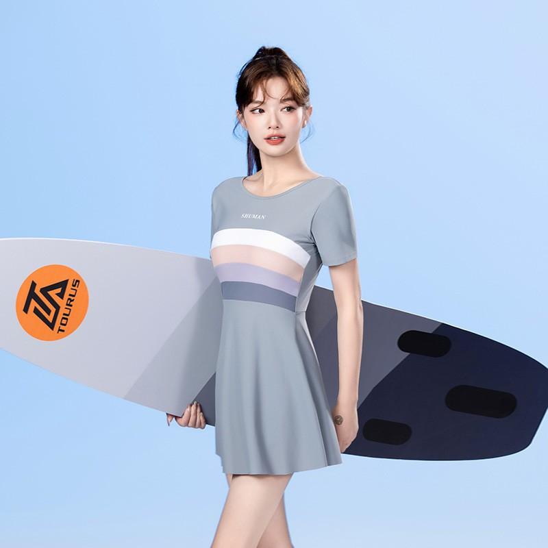 

Swimming Pool Sports Surfing Training Skirt One-piece Swimsuit Women s Belly Cover Slimming Conservative Large Size Hot M