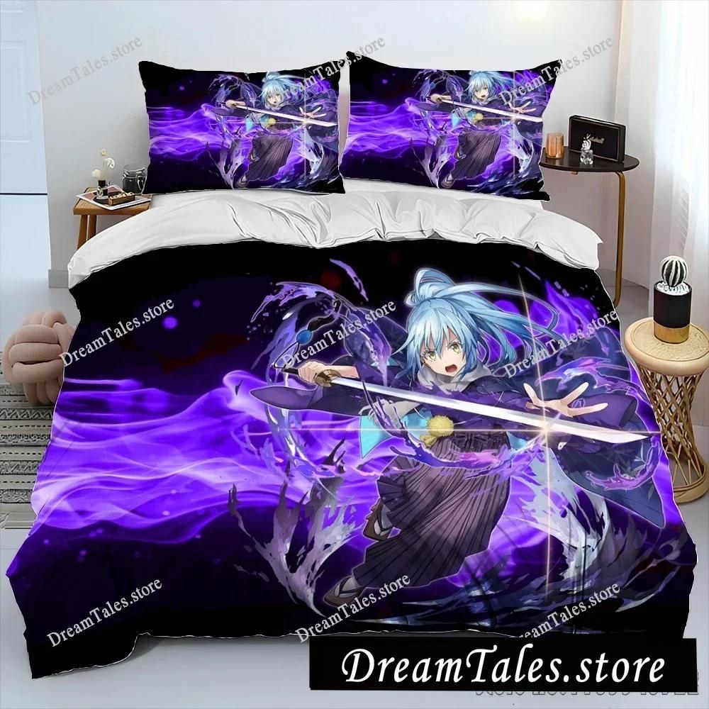 I Got Reincarnated As A Slime Cartoon Poster Sheets Quilt Covers Bedding Dormitory Sheets Bedding Set Soft Warm Bedding Set963