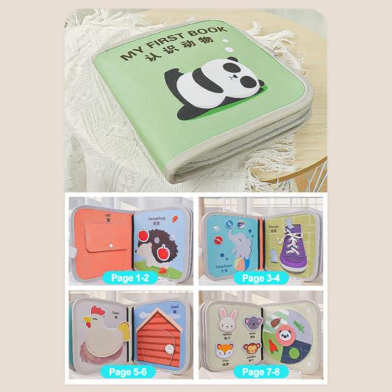 Baby Cloth Sticky Fasten Baby Soft Bite-resistant Tear-resistant Book Tape with Pocket Color Cognition Hand-eye Coordination Early