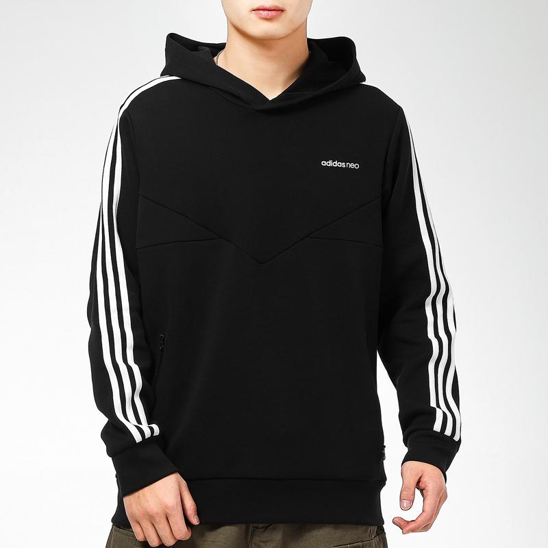 Adidas Neo Sports Casual Hooded Pullover Sweatshirt Men Sweatshirt Black GQ2868