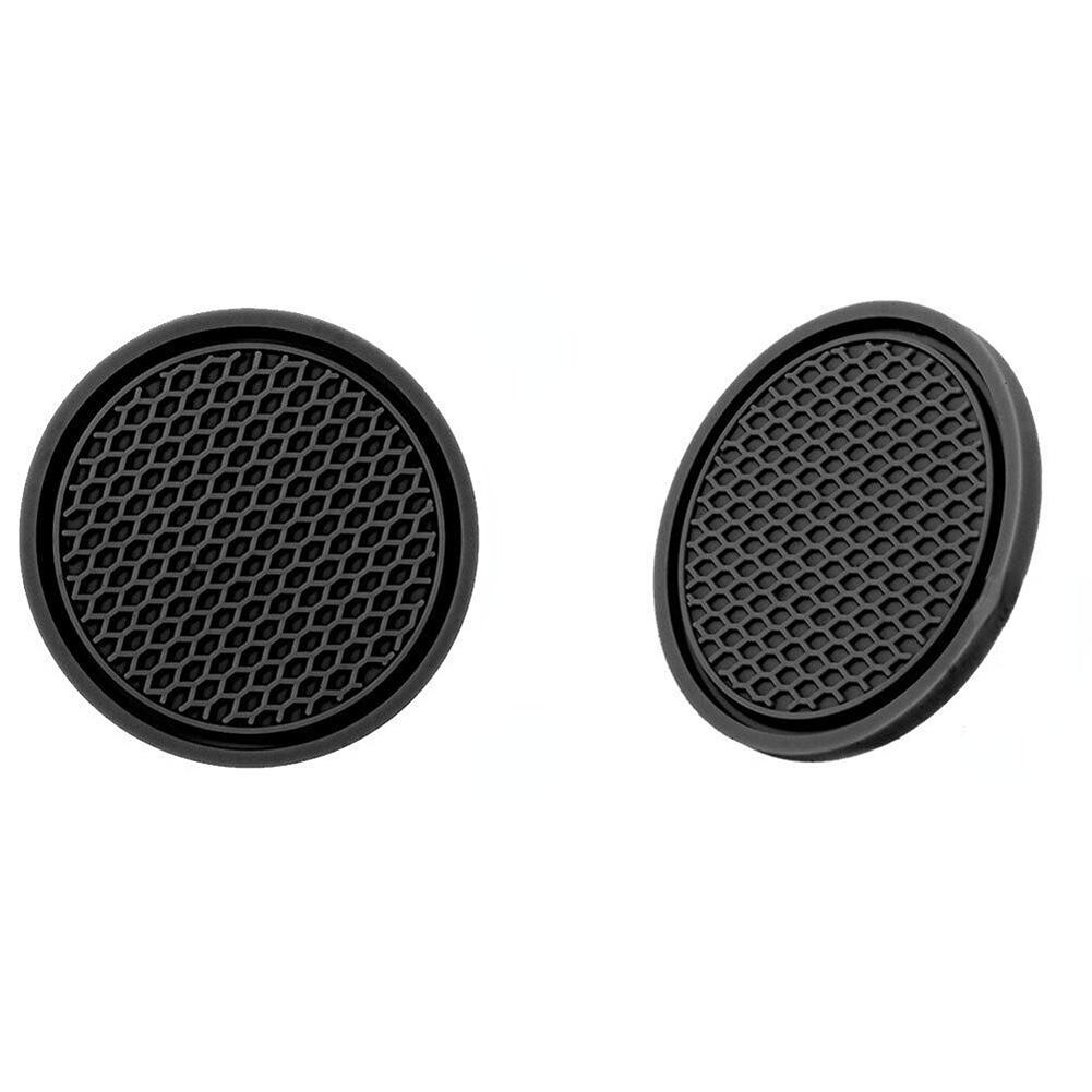 

2PCS Cute and creative car suction cup mat, storage slot mat, circular anti slip mat, car cup mat
