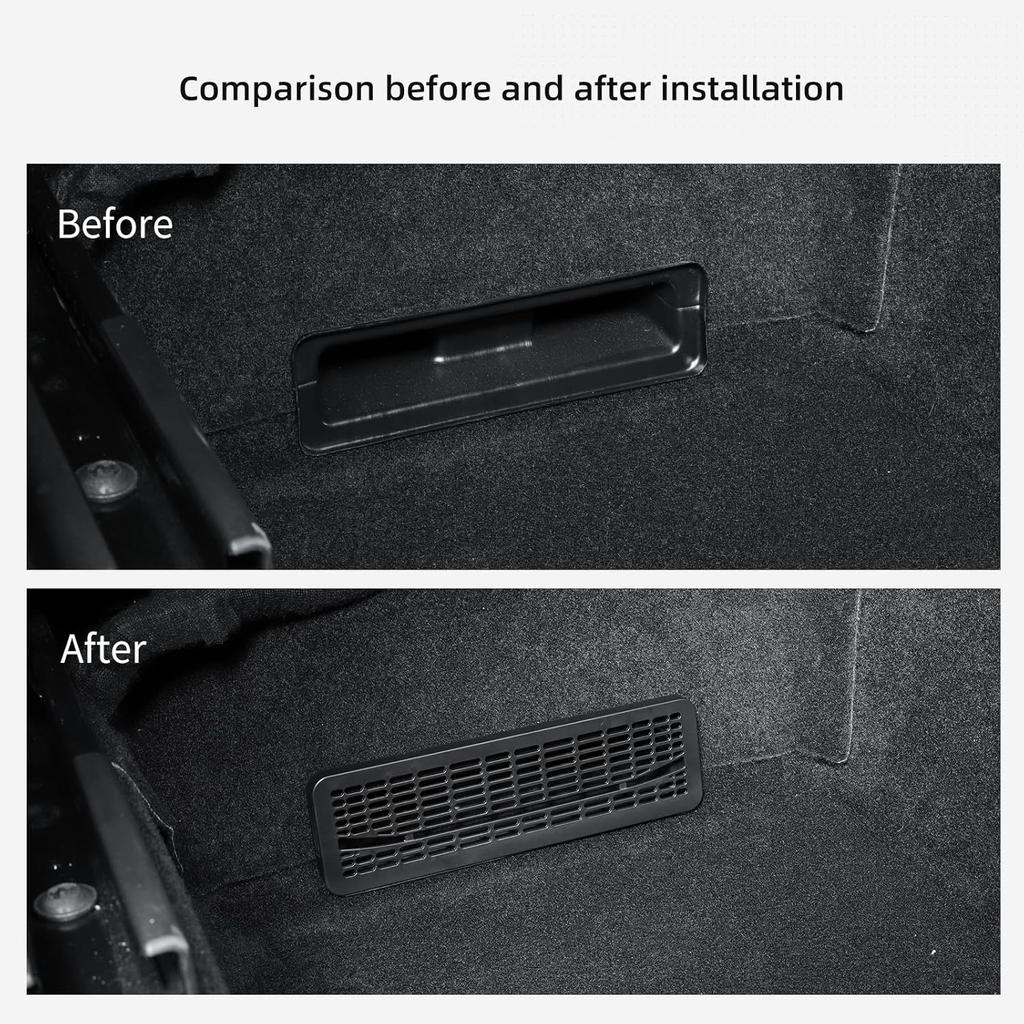 LUCKEASY 2PCS Floor Air Flow Vent Grille Protection for Tesla Model Y Juniper 2025 2026 Air Vent Cover Rear Under Seat Air Condition Outlet Grille