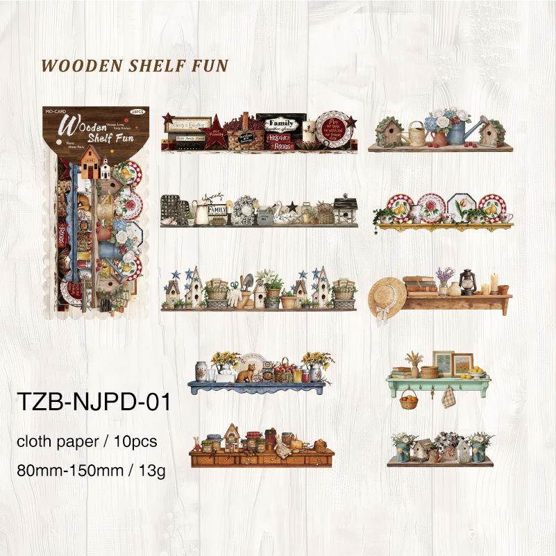 

JIANWU Warm Home Party Series Vintage Cat Flower Landscape Material Collage Scrapbooking Sticker Creative DIY Journal Stationery