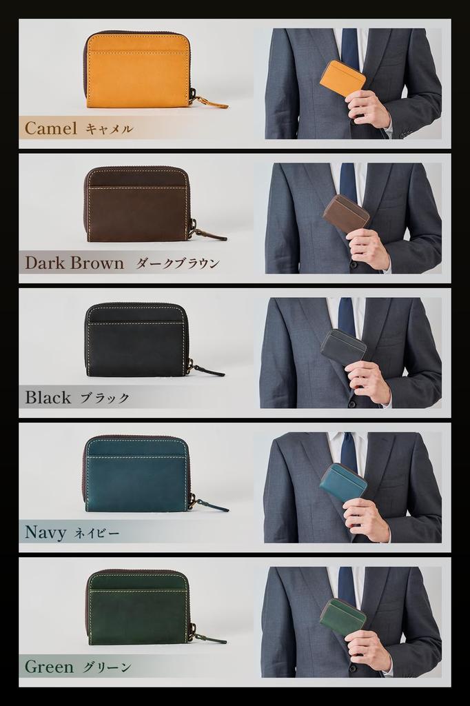 Kameto Tasche Echtes Leder Münz-Mini-Portemonnaie aber Groß und Kompakt Touchscreen-Zahlung Akzeptiert Perfekt für den Weg zur Arbeit Handgefertigt aus Artisan Crazy