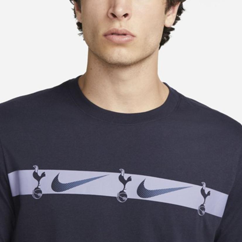 Nike Tottenham Hotspur Logo Print Crew Neck T-Shirt Men Tops Deep-Blue FN3172-459