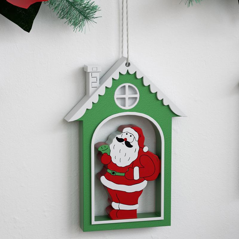 WTEMPO DIY Christmas Santa Claus Pattern House Design Mold Epoxy Resin Mold Scented Gypsum Display Stand Making Mold Hanging Pendent Silicone Mold